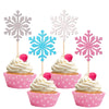 36 PCS Snowflake Cupcake Toppers Colorful Glitter Winter Frozen Theme Cupcake Picks for Winter Wonderland Snowflake Theme Baby S