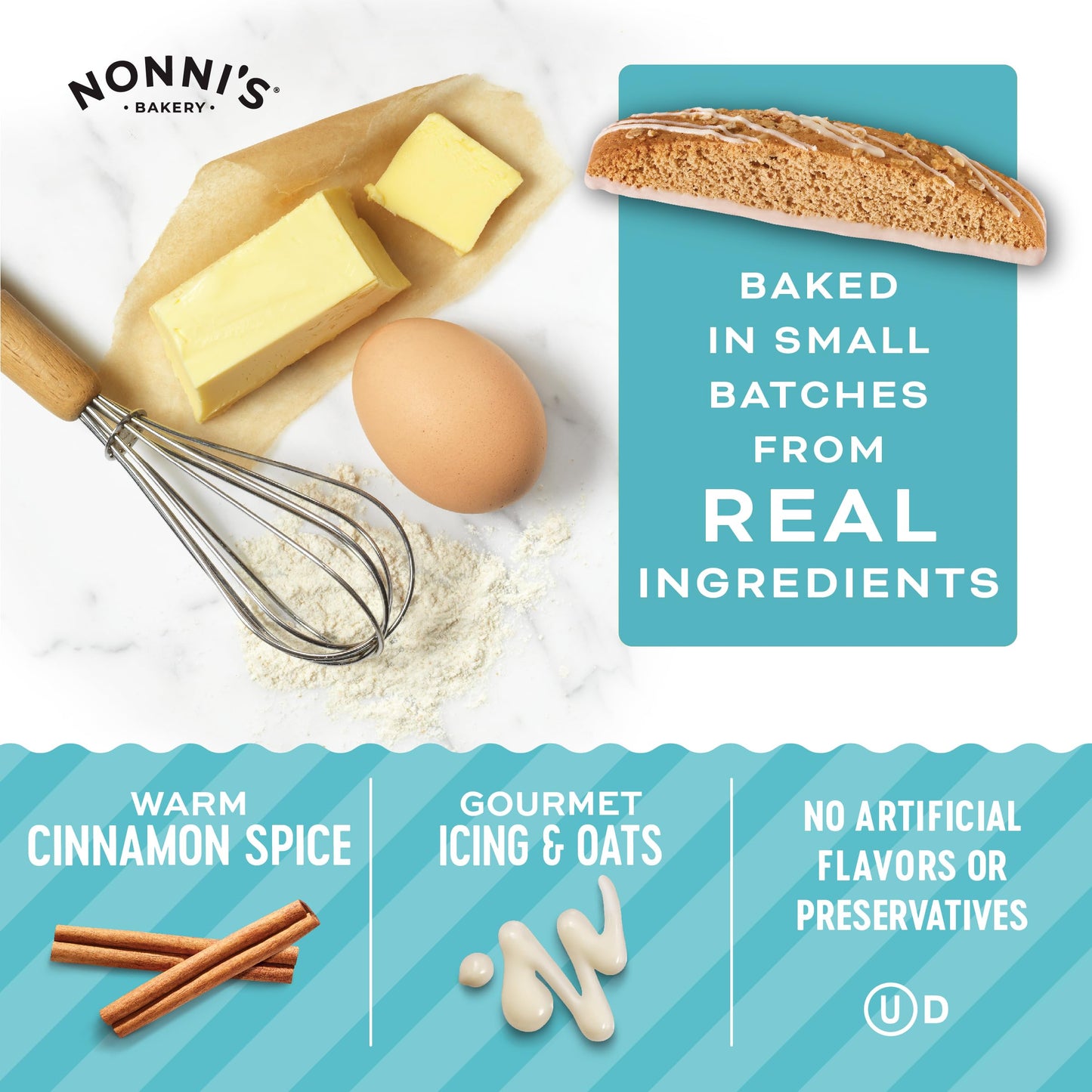 Nonni'S Cinnamon Coffee Cake Biscotti Italian Cookies - 3 Boxes Italian Biscotti Almond Cookies W/Cinnamon Streusel Icing - Bisc