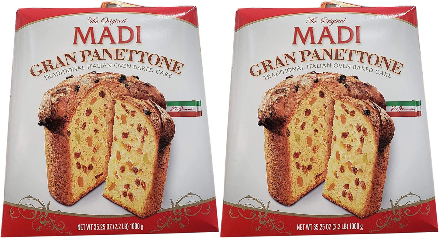 Gran Panettone Italian Cake, 35.25 oz (MADI CAKE 1 KG), 2 Pack