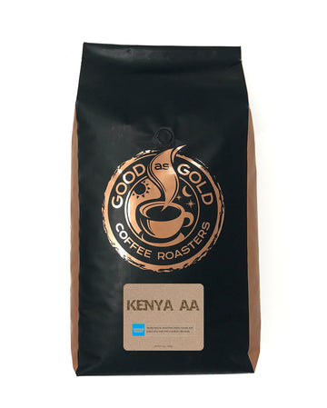 Kenya Aa Coffee Beans, Medium Roast, 5 Pound Bulk Bag, Whole Bean - Good As Gold Coffee Roasters