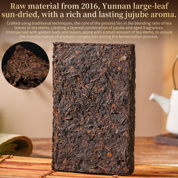 Xixicha Pu-Erh Tea Brick 2016Yr Aged Fermented Black Tea Ripe Pu Er Yunnan Menghai Palace Puer Chinese Tea 500G(250G*2)