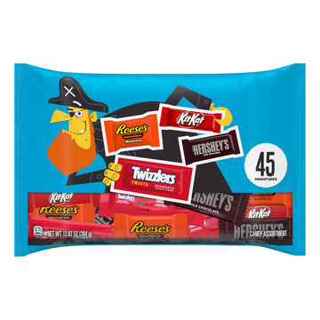 HERSHEYS Miniatures Assorted Flavored Halloween Candy Bag 13.92 oz (45 Pieces)
