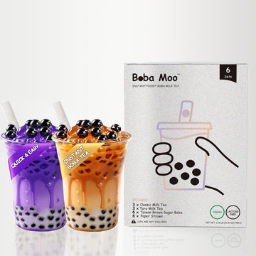 Boba Moo Premium Boba Tea Kit Combo (Classic & Taro) - Only 10,000 Kits Yearly, Small Batch Bubble Tea Kit With Exceptional Tast