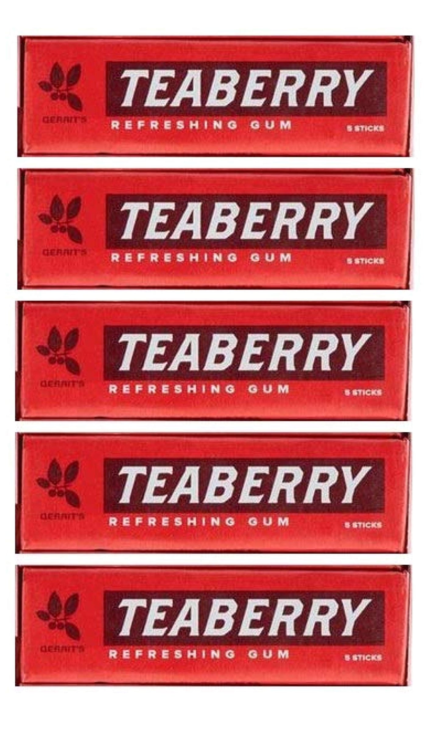 Teaberry Chewing Gum - Classic Retro Nostalgic Yummy Flavor Originated By Clark'S Finally Back! - Gerrit'S Tea Berry Flavor