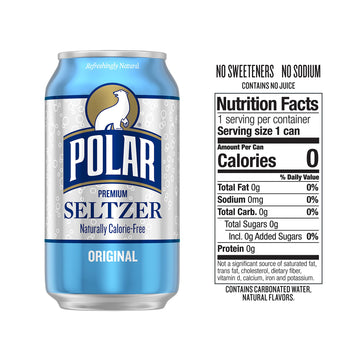 Polar Seltzer Water Original, 12 Fl Oz Cans, 18 Pack