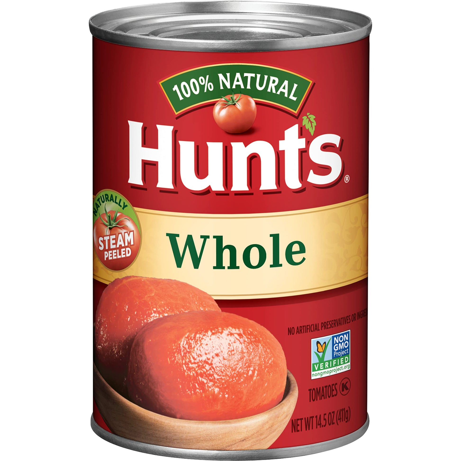 Hunts Whole Peeled Plum Tomatoes, 14.5 oz, 12 Pack