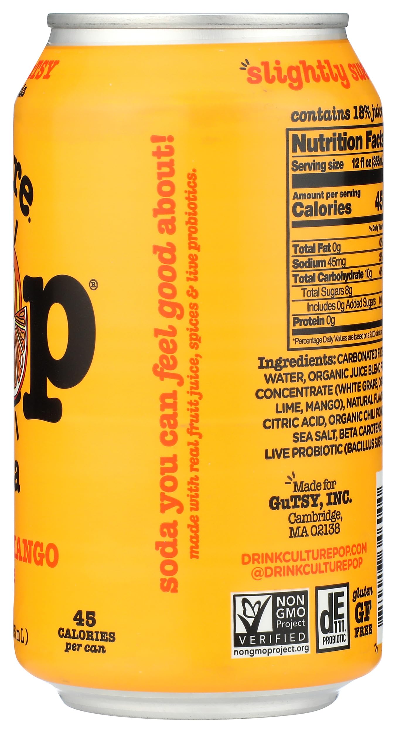 Culture Pop Soda Probiotic Orng Mango 12 Fo