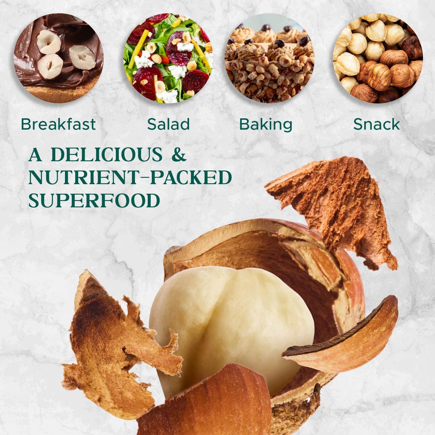 Premium Natural Toasted Hazelnuts, 16Oz (1 Lb) - Small Batch Roasted, Blanched, Non-Gmo, Batch-Tested Gluten & Peanut-Free, Vega