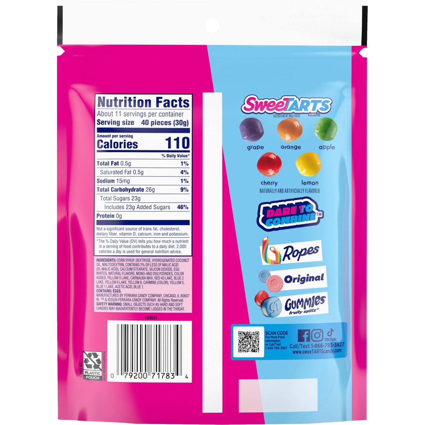 SweeTARTS Mini Chewy Resealable Bag, 12 Ounce