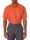 Red Kap Mens Standard Industrial Work Shirt, Regular Fit, Short Sleeve, Orange, 4X-Large