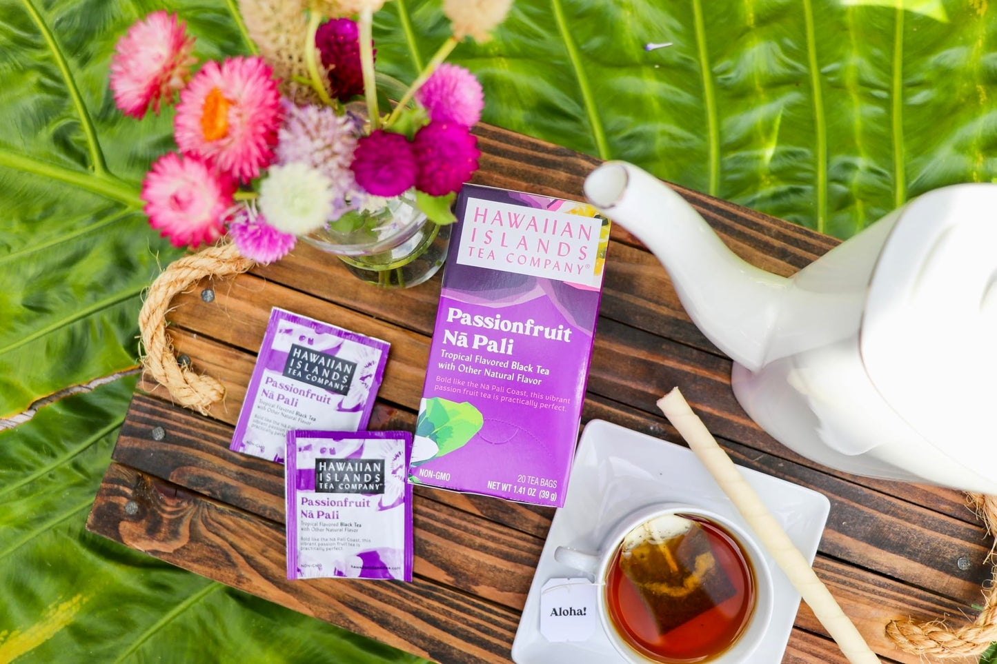 Hawaiian Islands Tea Company Passionfruit Na Pali Black Tea, All Natural - 20 Teabags (1 Box)