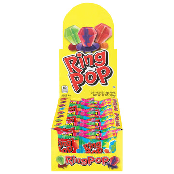 Ring Pop Individually Wrapped Bulk Lollipop Variety Party Pack – 24 Count Lollipop Suckers W/ Assorted Flavors - Fun Candy For Birthdays And Celebrations