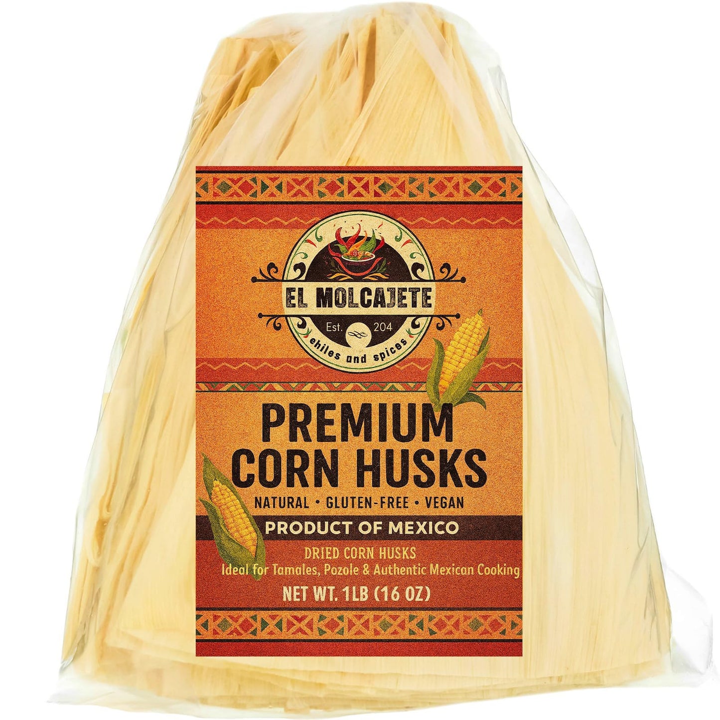 Corn Husks for Tamales 1 lb - enhanced Dried Hojas de Maiz Natural and Authentic Mexican Husk Wrappers Fresh and Flavorful by El Molcajete