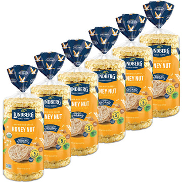 Lundberg Rice Cakes - Organic Whole Grain Honey Nut Rice Cakes, Healthy Snacks For Adults And Kids, Gluten-Free Snacks, Organic