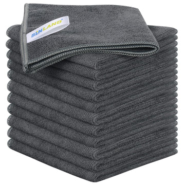 Sinland Microfiber Rag Absorbent Cleaning Cloth Kitchen Dish Cloth Quick Dry Streak Free Dish Rags Glass Cloths 12Inchx12Inch 12