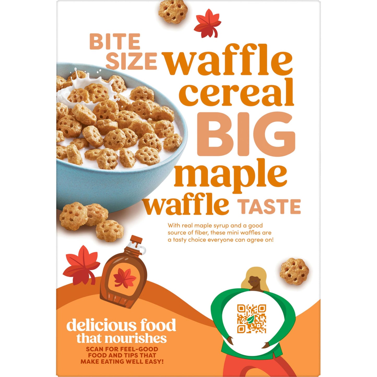 Kashi Breakfast Cereal Whole Grain Vegan Maple Waffle Bites 12.7oz Box (1 Box)