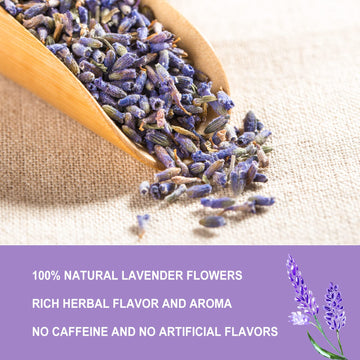Olvvla - Dried Lavender Flowers - 5Oz/142G - Fragrant Food-Grade Lavender Buds - Perfect For Tea, Baking, Lemonade, Relaxing, Sl