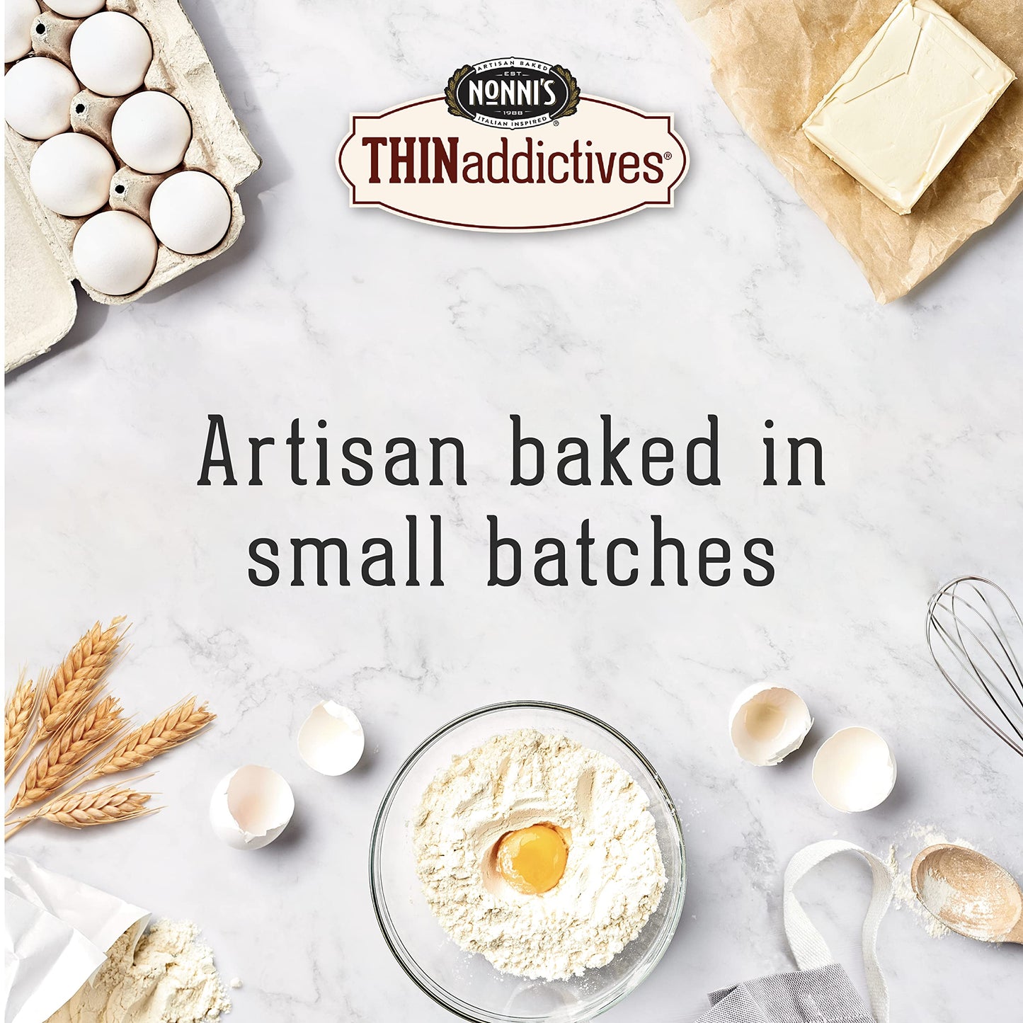 Nonni's THINaddictives Almond Thin Cookies - Mango & Coconut Biscotti, 4.4 oz - Sweet & Chewy Individually Wrapped Kosher Coffee Cookies