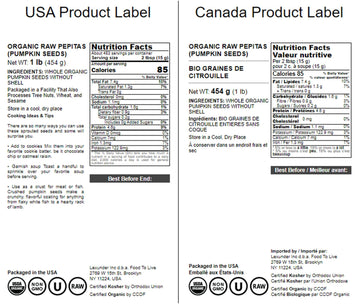 Food To Live Pepitas/Semillas De Calabaza Orgánicas (Crudas, Sin Cascara) (1 Pound)