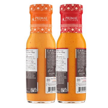 Primal Kitchen No-Dairy Buffalo Sauce Variety 2-Pack with Avocado Oil - Includes Original & Hot Sauces