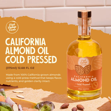 Fresh Vintage Farms Almond Oil 100% Pure Cold Pressed 12.68 Fl Oz Pack of 1