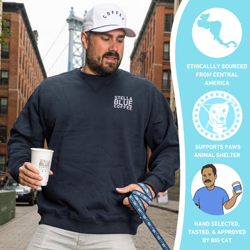 Stella Blue Fresh Whole Bean Coffee - Positive Vibes Blend - 100% Arabica Light Roast - Ethically & Sustainably Sourced From Cen