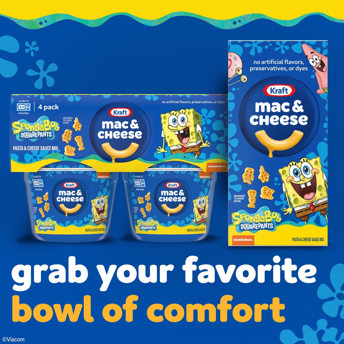 Kraft Mac & Cheese Macaroni And Cheese Dinner Spongebob Squarepants (5.5 Oz Box)