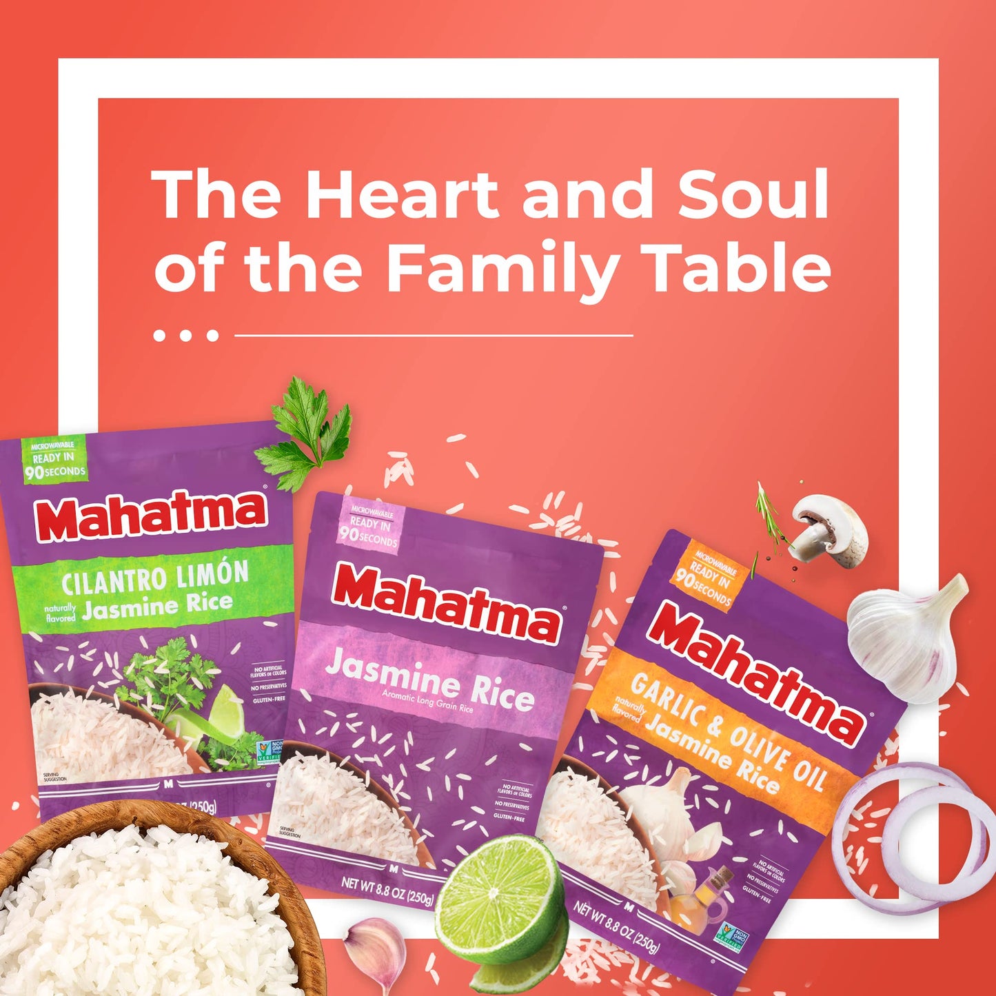 Mahatma Ready to Heat Jasmine Rice, Precooked Rice, Microwaveable in 90 Seconds, Six 8.8-Ounce Bags (Pack of 4)