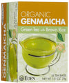 Eden Organic Green Tea With Brown Rice, Traditional Genmaicha, Tea Bags, (1.01 Oz) 16 Ct Boxes