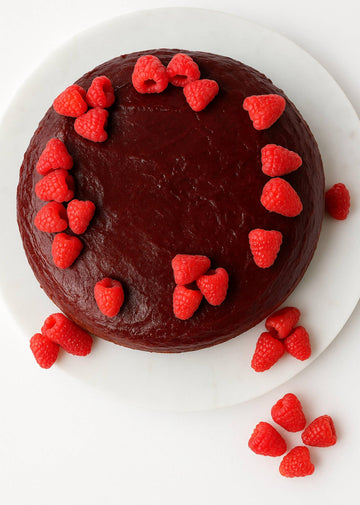 Andy Anand Exquisite 9'' Chocolate Raspberry Cake 9'' With Real Chocolate Truffles, Made Traditionally For Luxurious Creaminess,