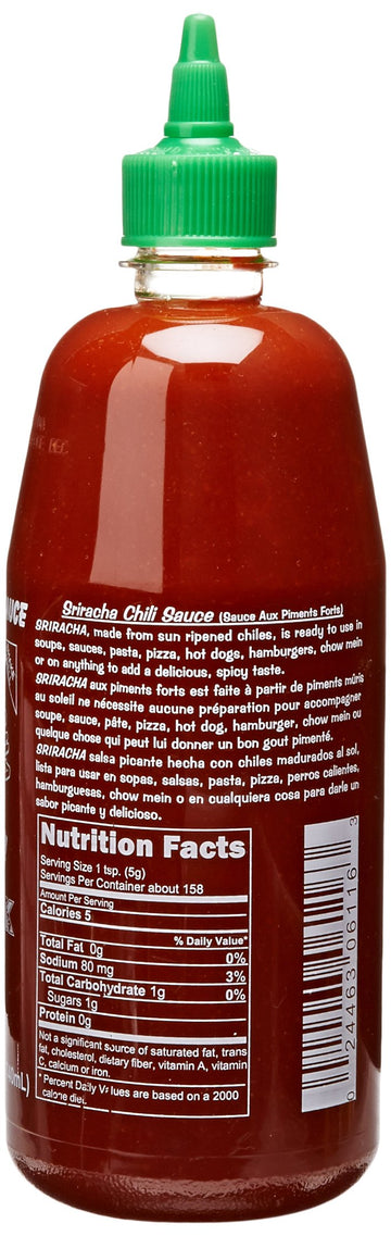 Huy Fong Sriracha Hot Chili Sauce, Pack of 3 (28 oz total) - Bold Flavor for Culinary Delights
