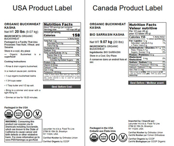 Food To Live Organic Buckwheat Kasha (Grechka, Toasted Whole Groats, Non-Gmo, Kosher, Sirtfood, Bulk) By Food To Live - 20 Pound