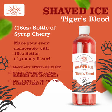 Under The Sun Products- 16Oz Bottle Of Snow Cone Syrup (16 Fl Oz (Pack Of 1), Tigers Blood)