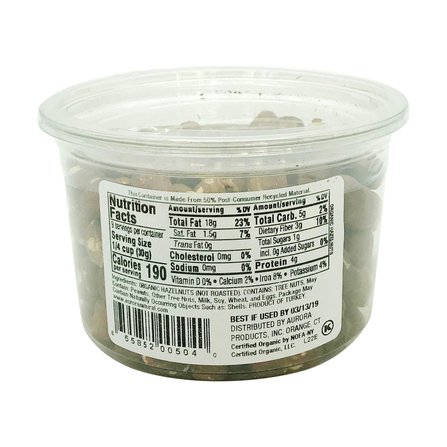 Aurora Products Organic Hazelnuts, 9 Ounce