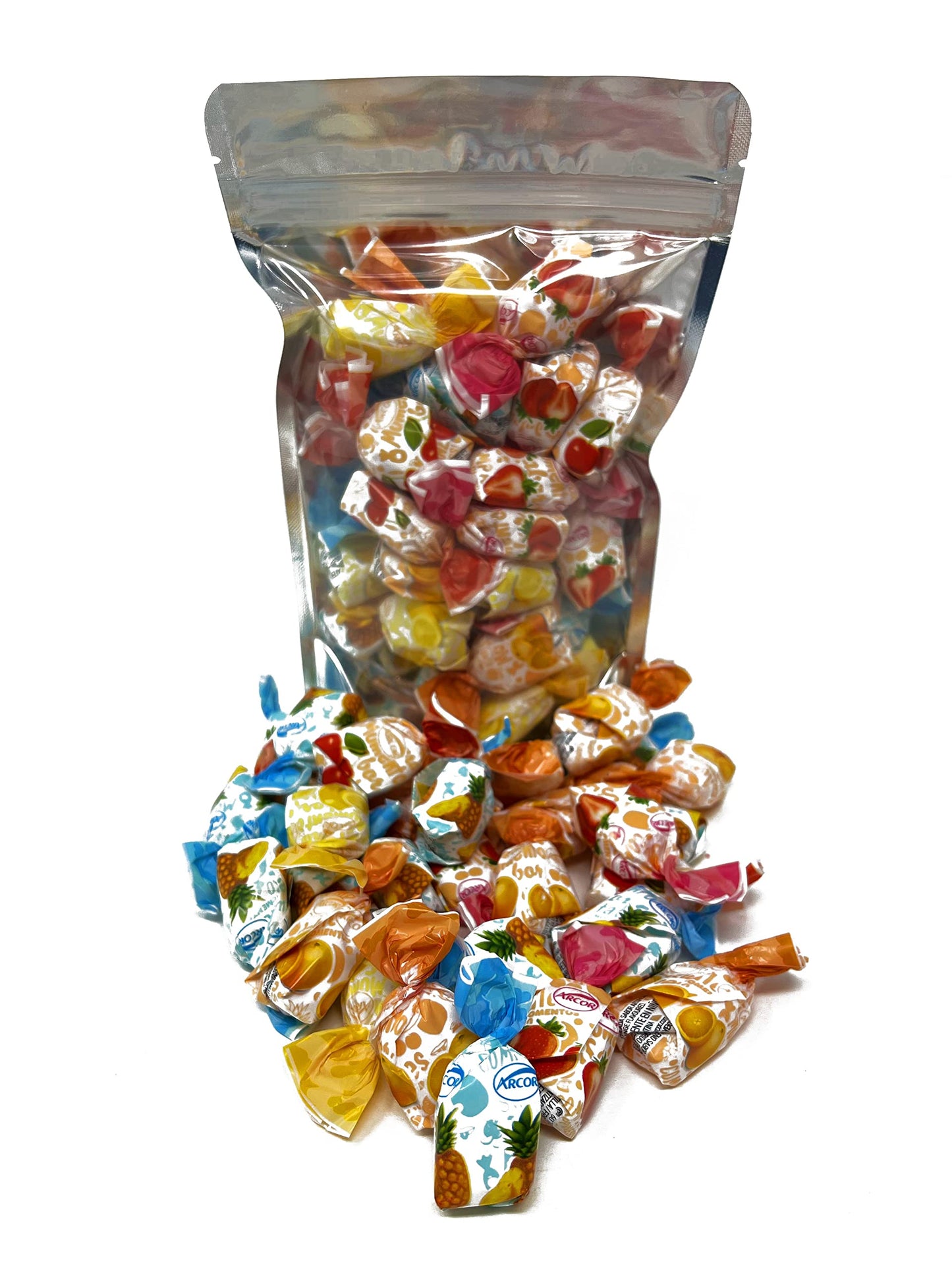 Assortit Fruit Filled Hard Candies - Bon Bons with Real Fruit Pulp - 1 lb - Multi Flavors