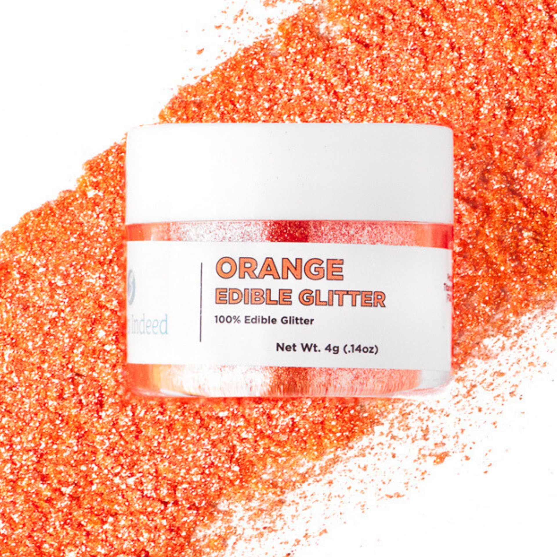 Sweets Indeed, Edible Glitter, Orange, Halloween, Perfect for Drinks, Cocktails, Beverages & Cake Decorating, Dessert Cake Toppe