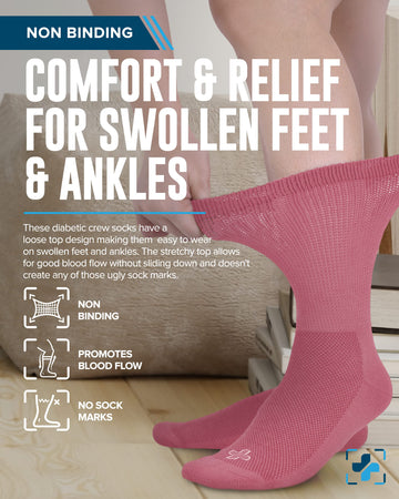 Doctor'S Select Diabetic Socks For Women And Men - 4 Pairs Non Binding Socks | Diabetic Socks Women | Womens Diabetic Socks