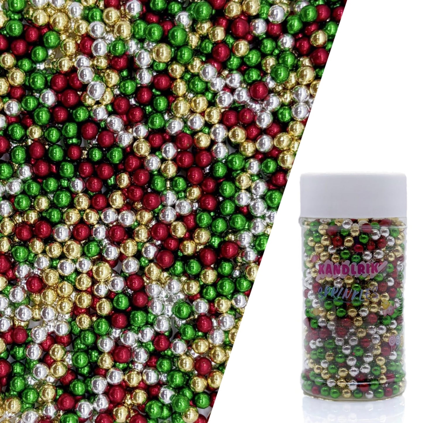 Edible Christmas Mixed Colour Pearl Sugar Sprinkles Candy 4mm Mini Pearls Cake Decorations Cupcake Toppers Cookie Decorating Per