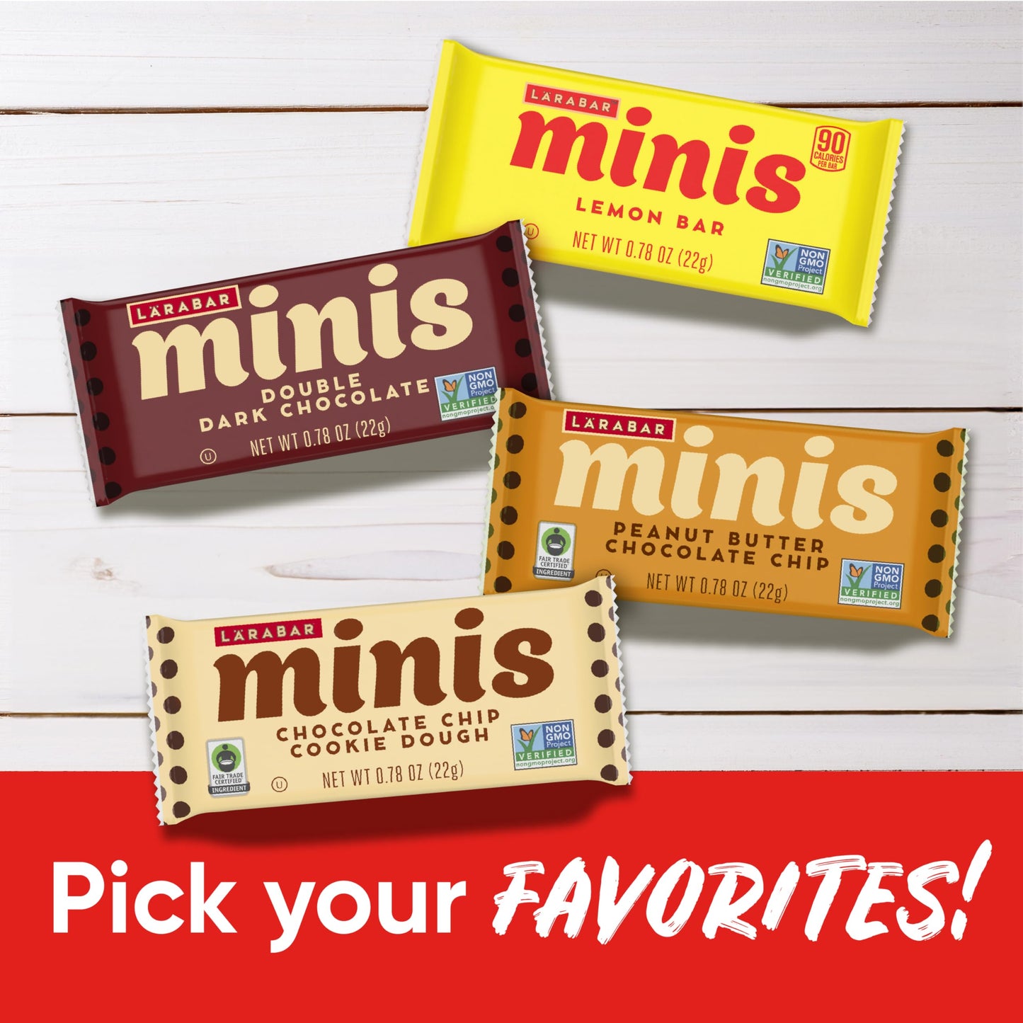 Larabar Minis Lemon Bar Vegan and Gluten Free Snacks 20 Mini Bars 15.6 oz