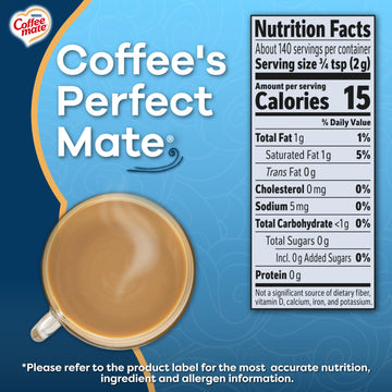 Coffee-Mate French Vanilla Zero Sugar Powder Coffee Creamer 10.2 Oz. Canister (Pack Of 2)