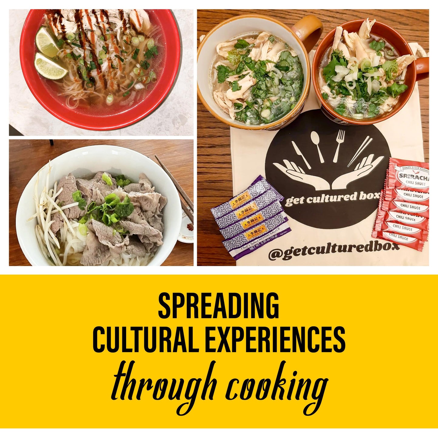 Get Cultured Box Diy Chicken Pho Kit (Ph? G), Make Authentic Vietnamese Pho Broth, Includes Herb Bag, Rice Noodles, 1 Hour Prep
