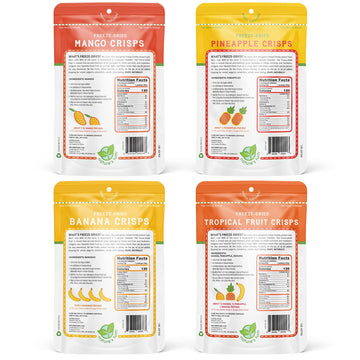 Nature'S Turn Freeze-Dried Fruit Snacks, Mixed Tropical (Mango, Pineapple, Banana) Fruit Crisps, Pack Of 4 (1.2 Oz Each)