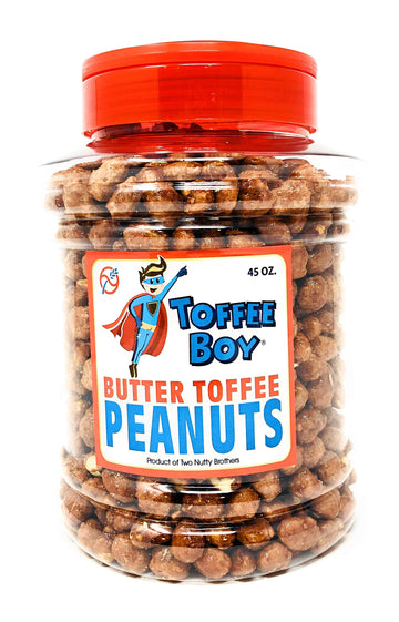 Toffee Boy'S Butter Toffee Peanuts - 45 Oz Jar - Family Recipe, Fresh And Hand Cooked, Gluten Free, Real Ingredients, No Preservatives, The Perfect Holiday Gift