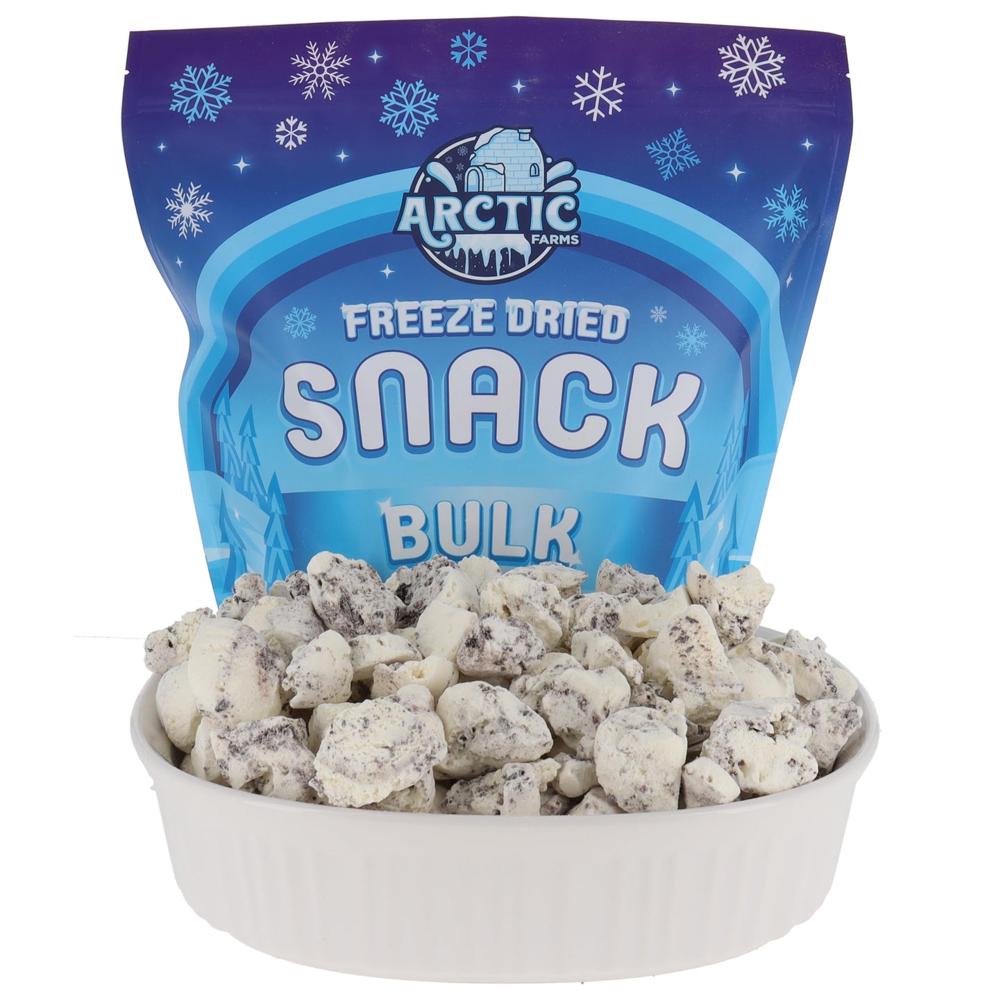 Arctic Farms Freeze Dried Ice Cream Bits Bagged And Boxed - Does Not Melt (Cookies & Cream, 1Lb)