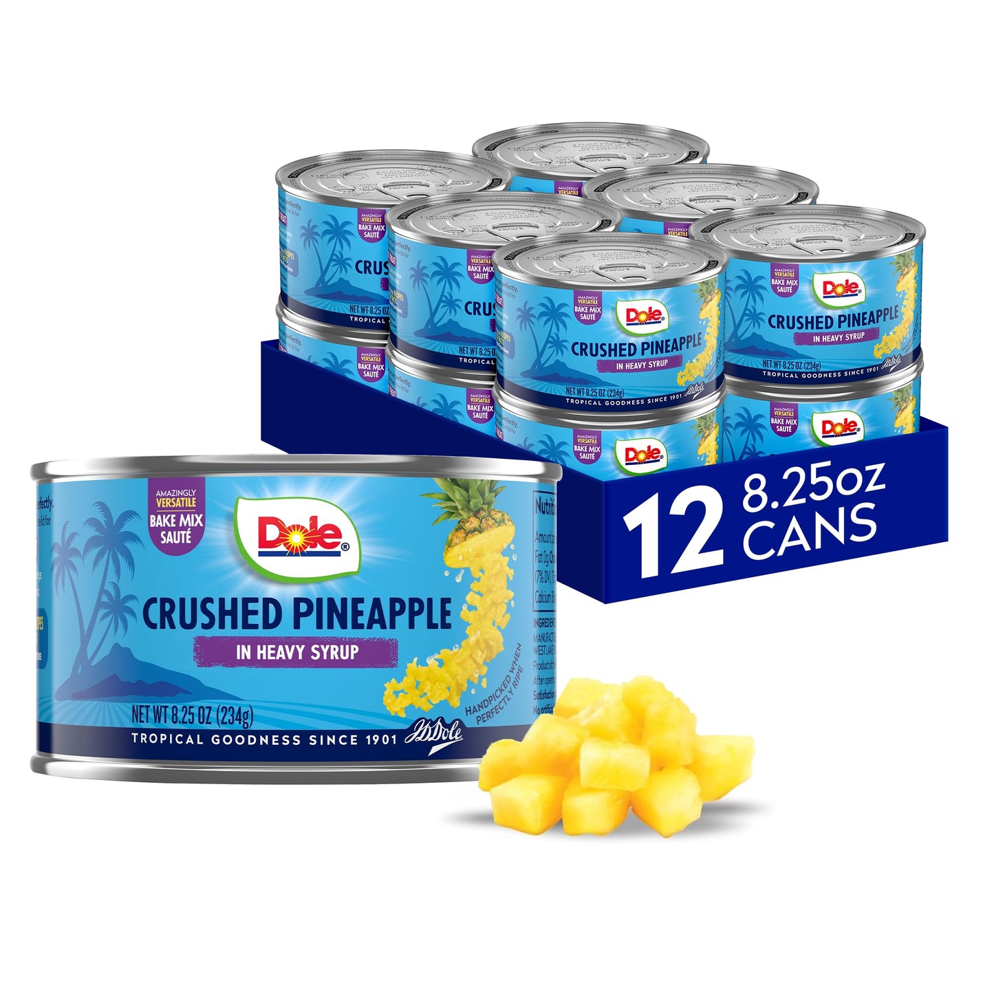 Dole Canned Pineapple 8.25 Pack Of, Crushed In Heavy Syrup, 99 Ounce, (Pack Of 12)