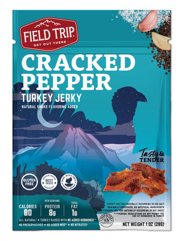 Field Trip Turkey Jerky, Gluten Free, Low Carb, ed Pepper, 12oz, 12 Pack