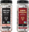Soeos Himalayan Pink Salt And Rainbow Peppercorn Grinder Refills, 18Oz Salt & 8Oz Peppercorns, Kosher Seasoning Set For Cooking