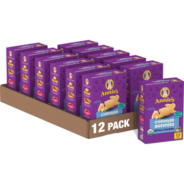 Annies Organic White Cheddar Bunnies Baked Snack Crackers, 7.5 oz (Pack of 12)