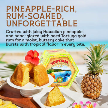 TORTUGA Hawaiian Pineapple spirit-inspired flavor Cake - Gourmet Snack Cake - 4 oz - Perfect for Gift Baskets and Stocking Stuffers
