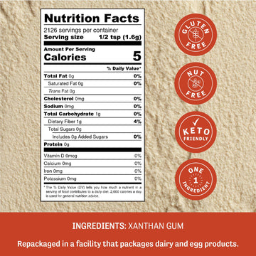 Judee'S Xanthan Gum - 7.5 Lb Bulk - Baking Supplies - Delicious And 100% Gluten-Free - Great For Keto Syrups, Soups, And Sauces